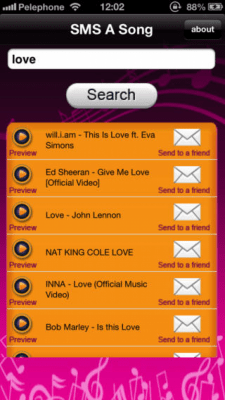Скриншот приложения SMS A Song - IntCall - №3