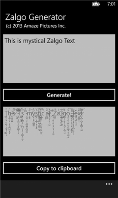 Скриншот приложения Zalgo Generator - №2