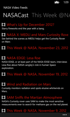 Скриншот приложения NASA Video Feeds - №5