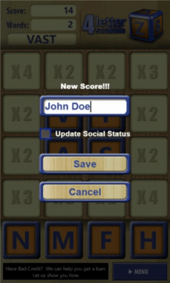 Скриншот приложения 4 Letter Scrabble W7 - №3