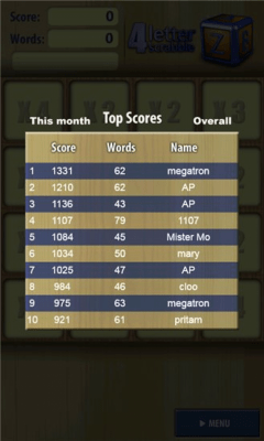 Скриншот приложения 4 Letter Scrabble W7 - №4