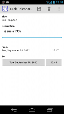 Скриншот приложения Quick Calendar Event Free - №3