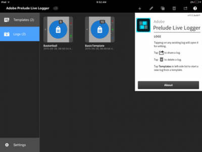Скриншот приложения Adobe Prelude Live Logger - №1