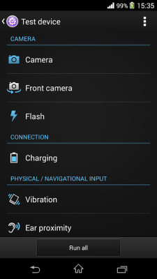 Скриншот приложения Xperia Diagnostics - №1