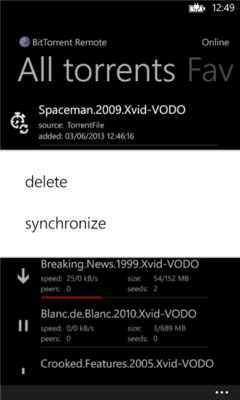 Скриншот приложения BitTorrent Remote - №2