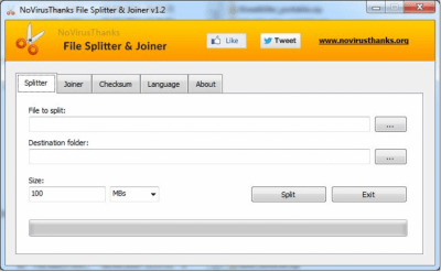 Скриншот приложения File Splitter & Joiner Portable - №1