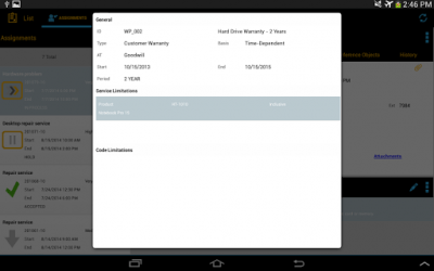 Скриншот приложения SAP CRM Service Manager Tablet - №2