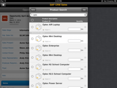 Скриншот приложения SAP CRM Sales V2.1 - №2