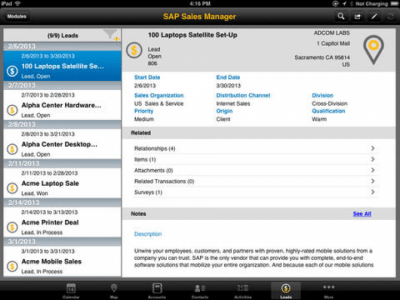 Скриншот приложения SAP Sales Manager - №1