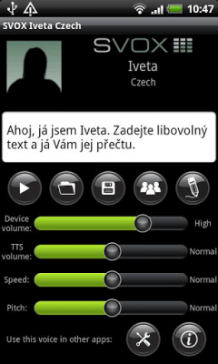Скриншот приложения SVOX Czech Iveta Trial - №2