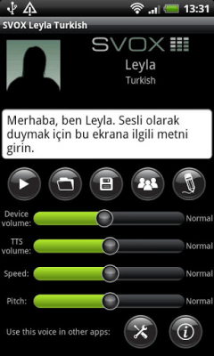 Скриншот приложения SVOX Turkish Leyla Trial - №2
