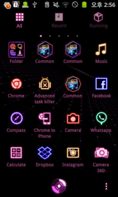 Скриншот приложения Cyber Pink GOLauncher EX Theme - №2