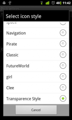 Скриншот приложения Transparence Dock GO Launcher - №3