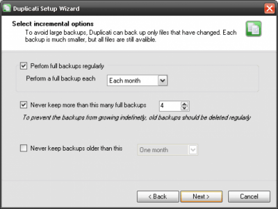 Скриншот приложения Duplicati - №3