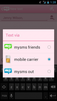 Скриншот приложения mysms - Pink Theme - №3