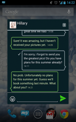 Скриншот приложения mysms - Tron Theme - №6