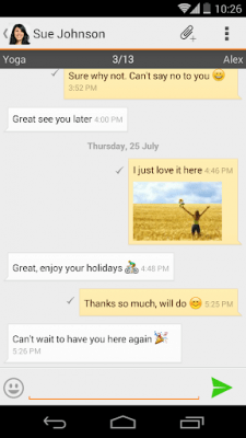 Скриншот приложения mysms - Orange & White Theme - №6