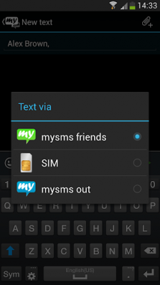 Скриншот приложения mysms mirror - Dark Theme - №5