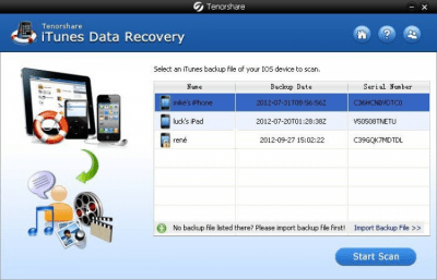 Скриншот приложения iTunes Data Recovery - №1