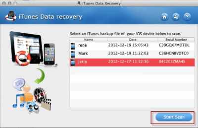 Скриншот приложения iTunes Data Recovery for Mac - №1