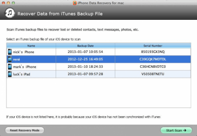 Скриншот приложения iPhone Data Recovery for Mac - №2