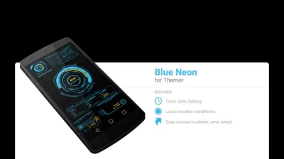 Скриншот приложения MYCOLORSCREEN Blue Neon Theme - №1