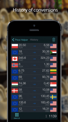 Скриншот приложения Price Helper (конвертер валют для iPhone) - №5