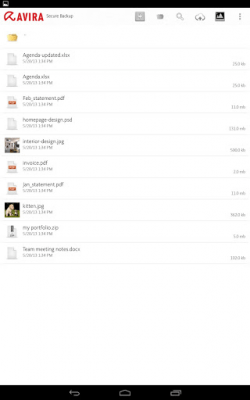 Скриншот приложения Avira Secure Backup - №3