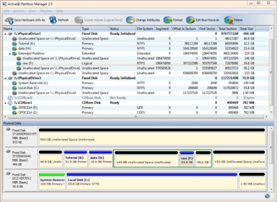 Скриншот приложения Active@ Partition Manager - №1