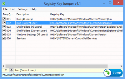 Скриншот приложения Registry Key Jumper - №1