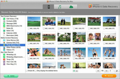 Скриншот приложения Tenorshare iPhone 6 Data Recovery Mac - №1