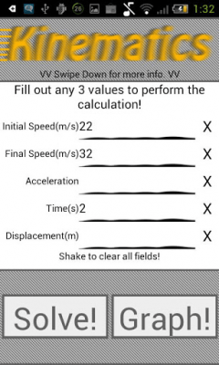 Скриншот приложения PhysCalc Kinematics Calculator - №4