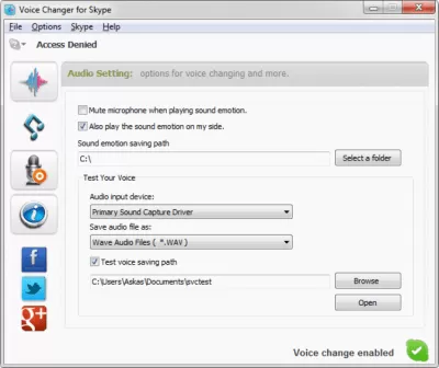Скриншот приложения AthTek Skype Voice Changer - №2
