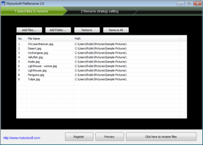 Скриншот приложения Mytoolsoft FileRenamer - №2