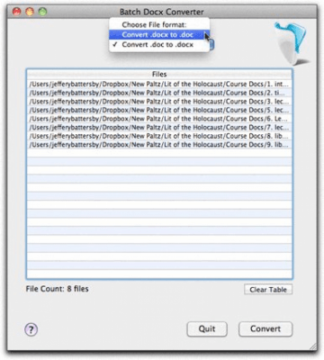 Скриншот приложения Batch Docx Converter for Mac - №1