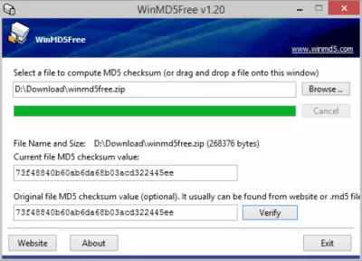 Скриншот приложения WinMD5Free - №1