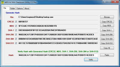 Скриншот приложения MD5 &amp; SHA Checksum Utility - №1