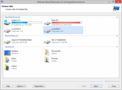 Скриншот приложения Hetman Word Recovery Portable - №1