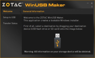 Скриншот приложения ZOTAC WinUSB Maker - №1