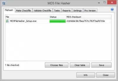 Скриншот приложения MD5 File Hasher - №1