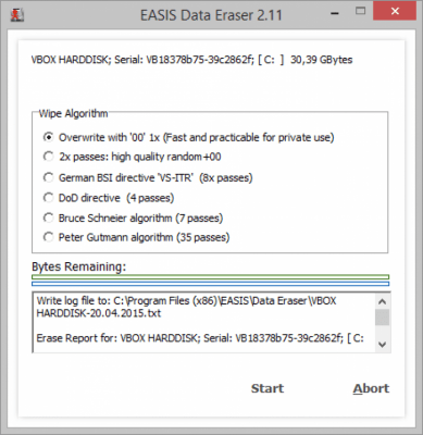 Скриншот приложения EASIS Data Eraser - №2