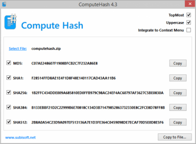 Скриншот приложения Compute Hash - №1