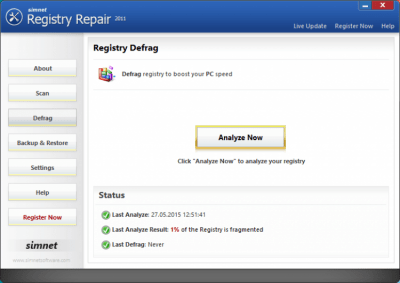 Скриншот приложения Simnet Registry Repair - №2
