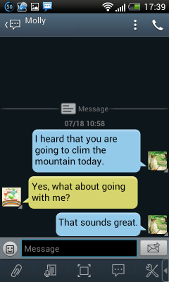 Скриншот приложения Handcent 6 Skin(Samsung style) - №5