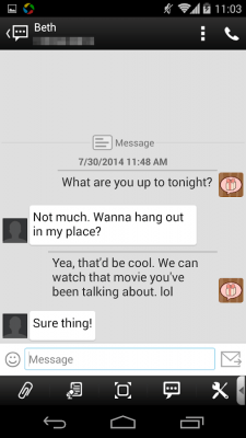 Скриншот приложения Handcent 6 Skin (Sense5 Style) - №6