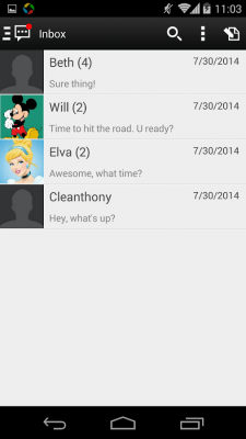 Скриншот приложения Handcent 6 Skin (Sense5 Style) - №8