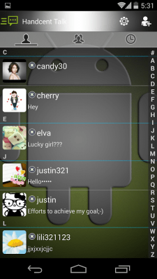 Скриншот приложения Handcent 6 Skin Android - №2