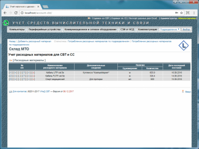 Скриншот приложения Учет средств вычислительной техники и средств связи - №12