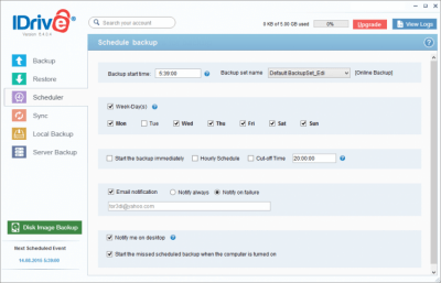 Скриншот приложения IDrive Online Backup - №3