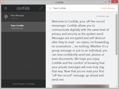 Скриншот приложения Confide для Windows - №2